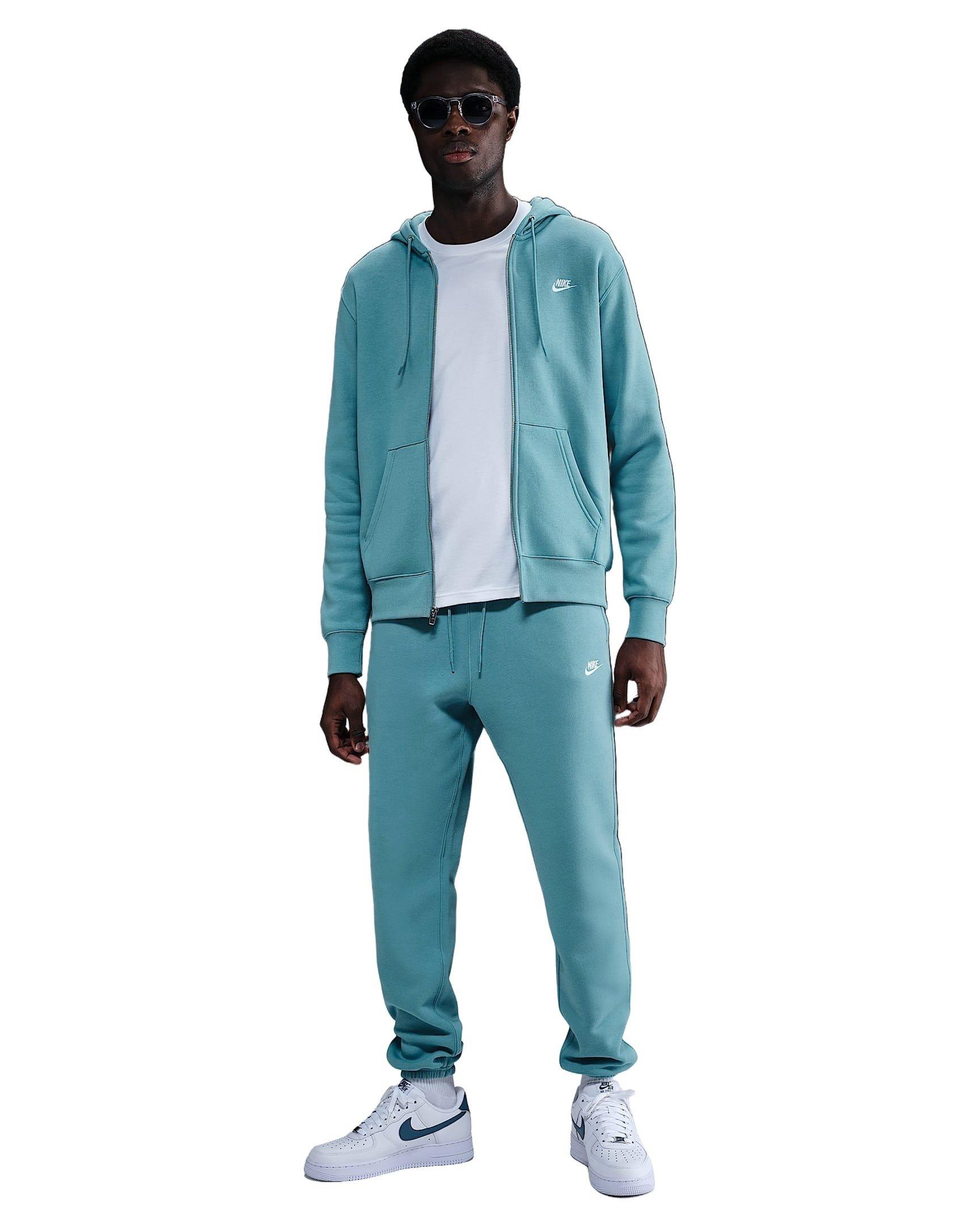 Nike Men's Club Cuffed Brushed Fleece Pants - Turquoise - TURQUOISE 